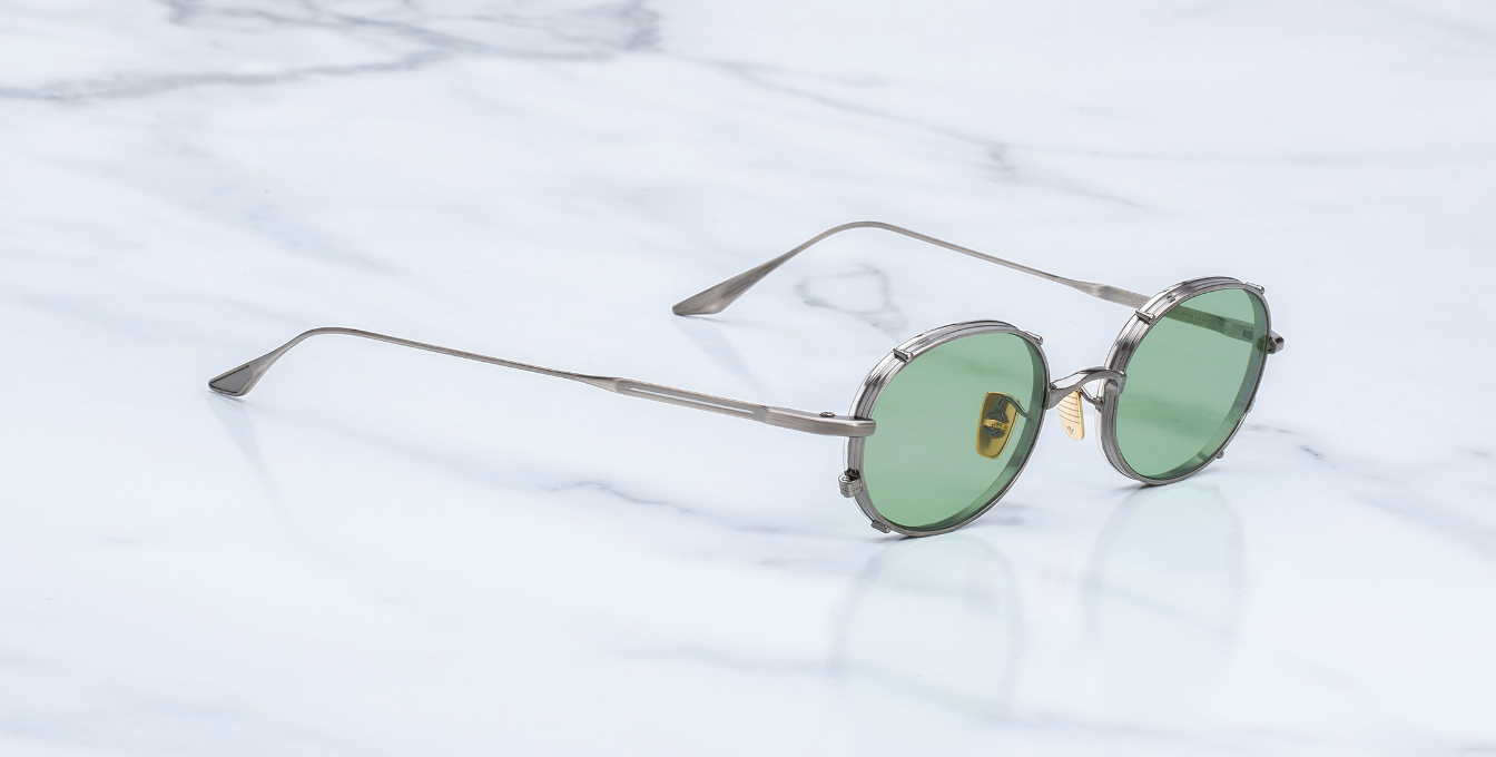 Jacques Marie Mage Violet | Antique Silver Sonnenbrille in Silber - limitierte, handgefertigte Luxusbrille in Oval