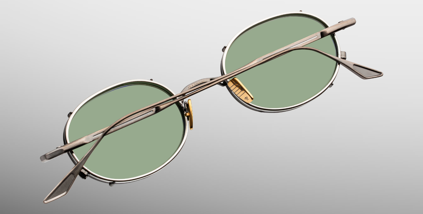 Jacques Marie Mage Violet | Antique Silver Sonnenbrille in Silber - limitierte, handgefertigte Luxusbrille in Oval