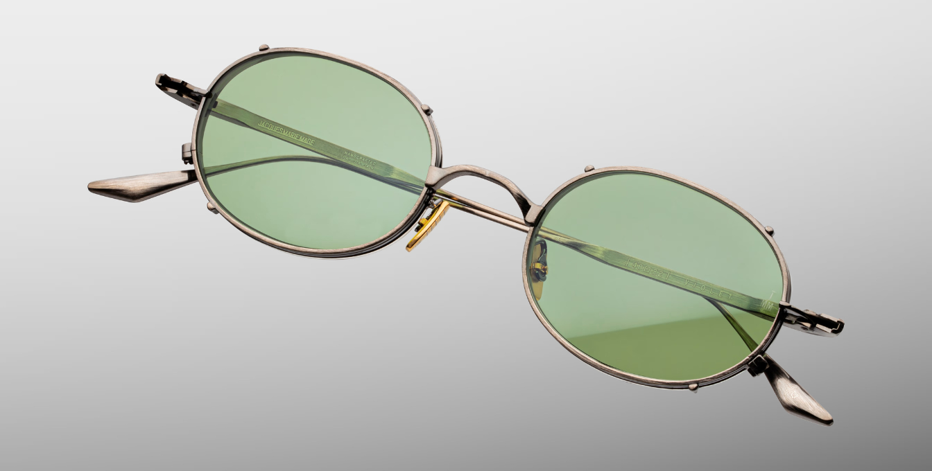 Jacques Marie Mage Violet | Antique Silver Sonnenbrille in Silber - limitierte, handgefertigte Luxusbrille in Oval