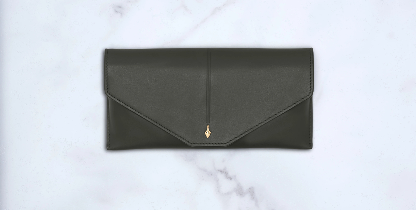 Jacques Marie Mage Circa Envelope Case in Agave