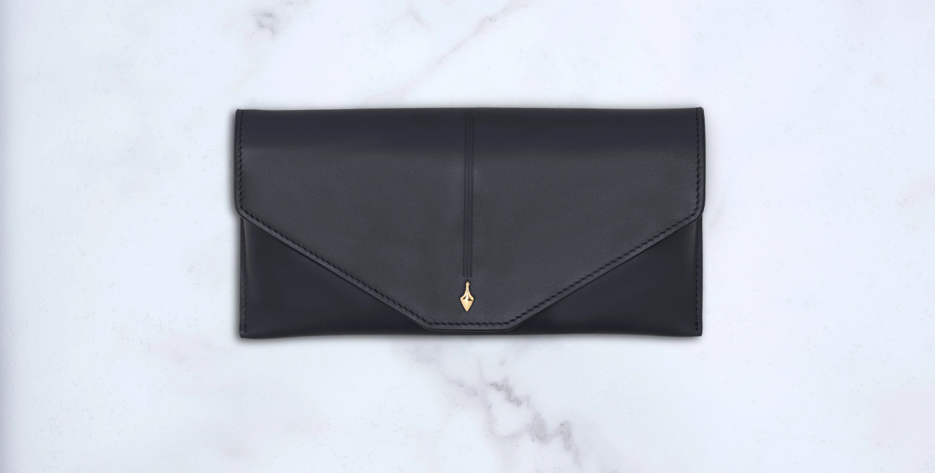 Jacques Marie Mage Circa Envelope Case in Navy
