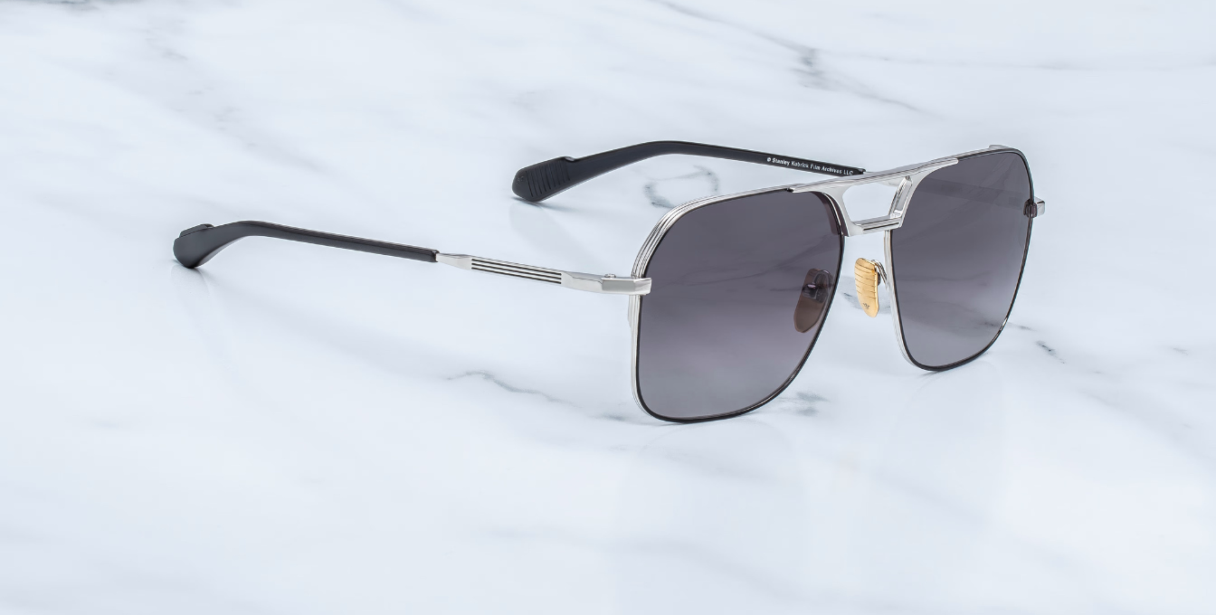 Jacques Marie Mage 1980 Stanley Kubrick Kollektion in Silver - limitierte, handgefertigte Luxusbrille in Aviator Form