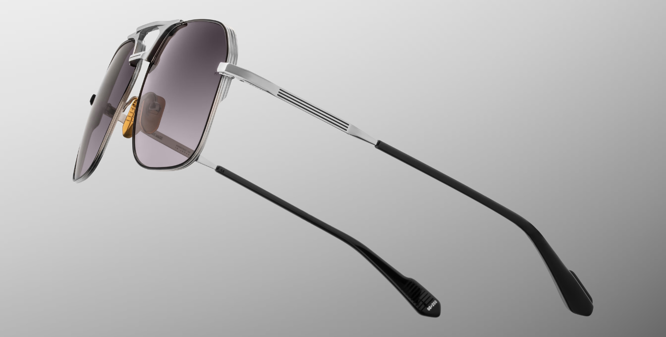 Jacques Marie Mage 1980 Stanley Kubrick Kollektion in Silver - limitierte, handgefertigte Luxusbrille in Aviator Form