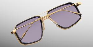 Jacques Marie Mage Jagger Ebony Sonnenbrille in Gold - limitierte, handgefertigte Luxusbrille in Aviator Form