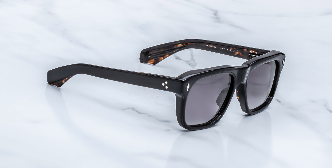 Jacques Marie Mage Yves Noir 11 Sonnenbrille in Schwarz - limitierte, handgefertigte Luxusbrille in Eckig