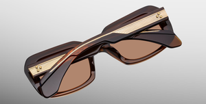 Jacques Marie Mage Aldo Café - Luxus-Sonnenbrille handgefertigt in Japan mit eckigem braunem Rahmen und braunen Gläsern