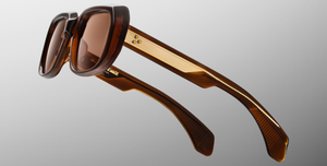 Jacques Marie Mage Aldo Café - Luxus-Sonnenbrille handgefertigt in Japan mit eckigem braunem Rahmen und braunen Gläsern