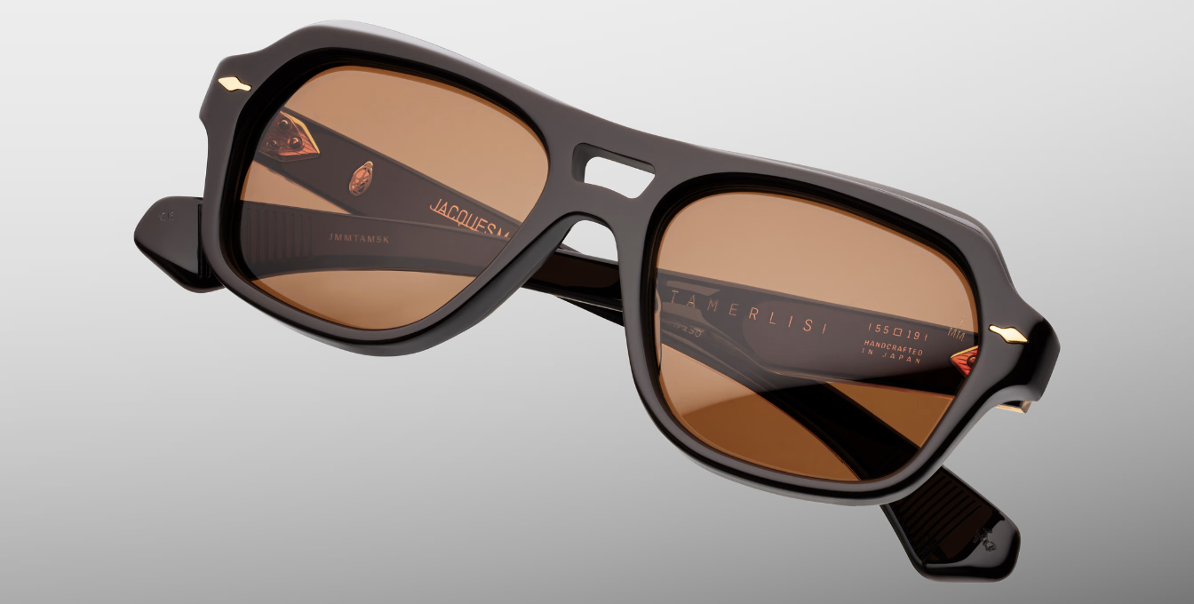 Jacques Marie Mage Tamerlis Walnut - Luxus-Sonnenbrille handgefertigt in Japan mit braunem Rahmen und braunen Gläsern 