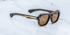 Jacques Marie Mage Tamerlis Walnut - Luxus-Sonnenbrille handgefertigt in Japan mit braunem Rahmen und braunen Gläsern 