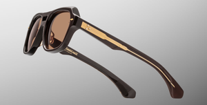Jacques Marie Mage Tamerlis Walnut - Luxus-Sonnenbrille handgefertigt in Japan mit braunem Rahmen und braunen Gläsern 