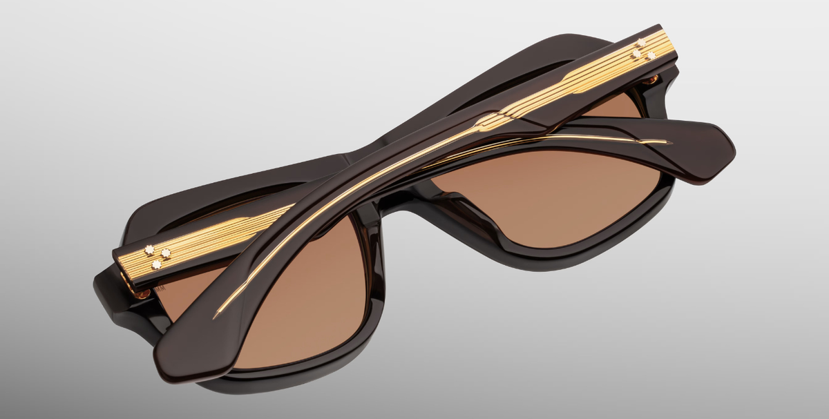 Jacques Marie Mage Tamerlis Walnut - Luxus-Sonnenbrille handgefertigt in Japan mit braunem Rahmen und braunen Gläsern 