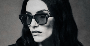 Jacques Marie Mage Fellini Walnut Sonnenbrille in Braun - Eckige, limitierte, handgefertigte Luxusbrille 