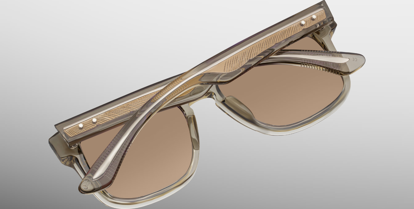 Jacques Marie Mage Wesley Marzipan - Luxus-Sonnenbrille handgefertigt in Japan mit beigen Rahmen und braunen Gläsern