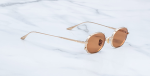 Ovale Jacques Marie Mage Violet | Darjeeling Sonnenbrille in Gold & Silber - limitierte, handgefertigte Luxusbrille
