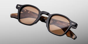Runde Jacques Marie Mage Zephirin Brun Sonnenbrille in Schwarz - limitierte, handgefertigte Luxusbrille aus Japan