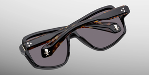 Eckige Jacques Marie Mage Skeleton Bay | Bunker77 | Noir - Luxussonnenbrille mit schwarzem Rahmen und schwarzen Gläsern