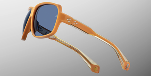 Jacques Marie Mage Skeleton Bay | Bunker77 | Talbot - Luxussonnenbrille mit gelbem Rahmen und blauen Gläsern