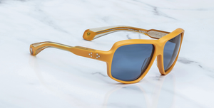 Jacques Marie Mage Skeleton Bay | Bunker77 | Talbot - Luxussonnenbrille mit gelbem Rahmen und blauen Gläsern