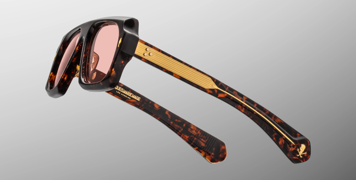 Eckige Jacques Marie Mage Decato | Bunker77 | Agar - Luxussonnenbrille mit braunem Rahmen und braunen Gläsern