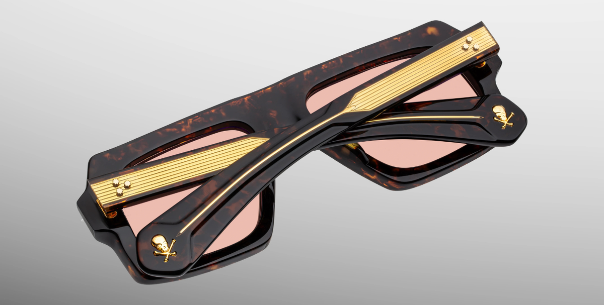 Eckige Jacques Marie Mage Decato | Bunker77 | Agar - Luxussonnenbrille mit braunem Rahmen und braunen Gläsern