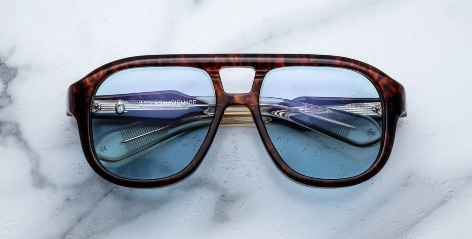 Jacques Marie Mage Jasper Raven Sunglasses in Argyle - limited