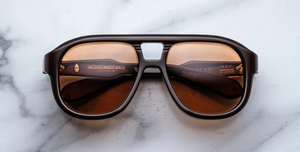 Jacques Marie Mage Jasper | Walnut Aviator Luxussonnenbrille mit braunem Rahmen 