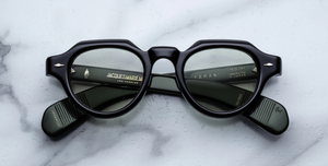Jacques Marie Mage Kellerman Cobra runde Luxussonnenbrille mit schwarzem Rahmen