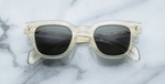 Jacques Marie Mage Julien | Brut - Luxussonnenbrille mit gelbweißem Rahmen und grünen Gläsern