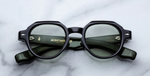 Jacques Marie Mage Pontian | Cobra aviator Sonnenbrille mit schwarzem Rahmen und grünen Gläsern