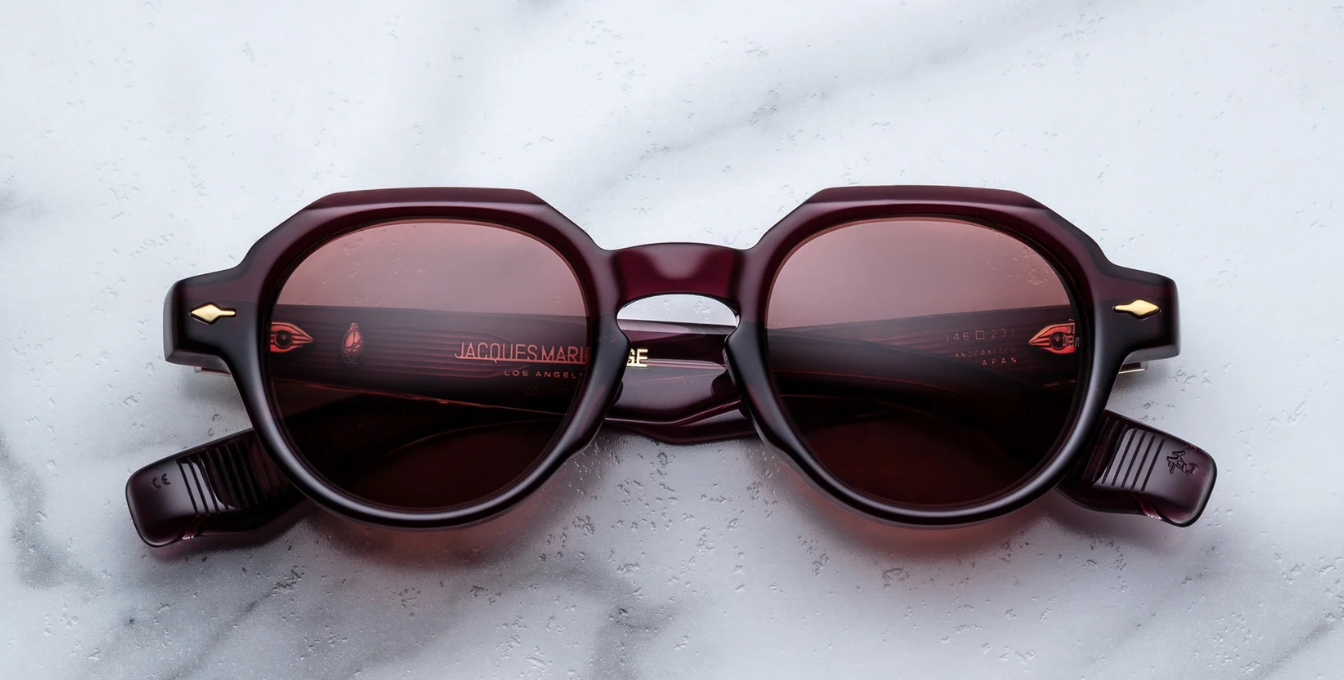 Jacques Marie Mage Pontian | Amarena aviator Sonnenbrille mit rotem Rahmen und roten Gläsern