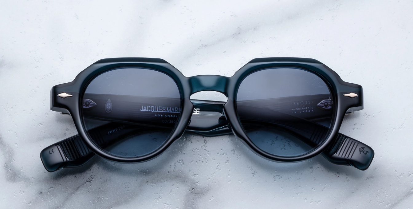 Jacques Marie Mage Pontian | Indigo aviator Sonnebrille mit blauem Rahmen und blauen Gläsern