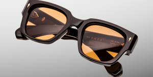 JMM Enzo Walnut Luxussonnenbrille in Braun und orangenen Gläsern in limitierter Auflage