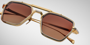 Jacques Marie Mage Commodore Roma Sonnenbrille in Gold und Silber - limitierte, handgefertigte Luxusbrille 
