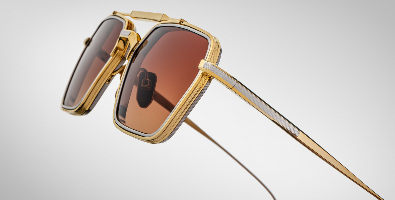 Jacques Marie Mage Commodore Roma Sonnenbrille in Gold und Silber - limitierte, handgefertigte Luxusbrille 