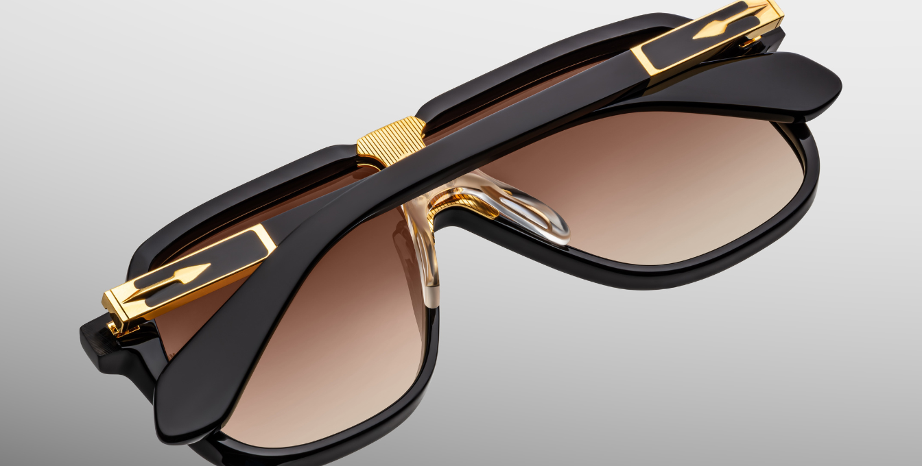JMM Kurokawa Beluga Luxussonnenbrille in Schwarz mit braunen Gläsern in limitierter Auflage