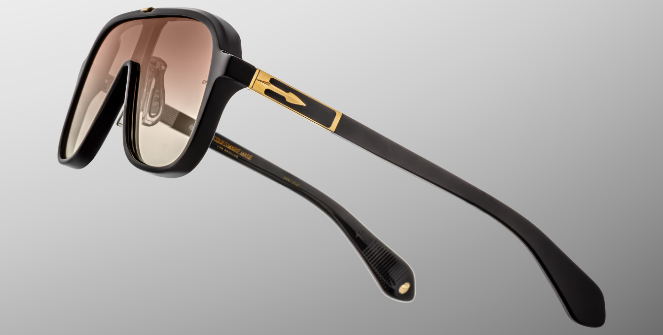 JMM Kurokawa Beluga Luxussonnenbrille in Schwarz mit braunen Gläsern in limitierter Auflage