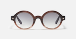 John Dalia P13 | C148 - Luxussonnenbrille mit Roségold braunen Rahmen und grauen Gläsern.