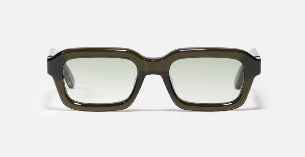 John Dalia P15 | C163 - Luxussonnenbrille mit goldenem Rahmen und grünen Gläsern.