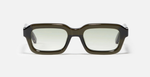 John Dalia P15 | C163 - Luxussonnenbrille mit goldenem Rahmen und grünen Gläsern.