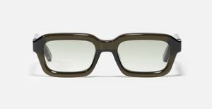 John Dalia P15 | C163 - Luxussonnenbrille mit goldenem Rahmen und grünen Gläsern.