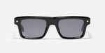 John Dalia P18 | C102 - Luxussonnenbrille mit schwarzem Rahmen und schwarzen Gläsern.