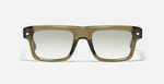 John Dalia P18 | C163 - Luxussonnenbrille mit goldenem Rahmen und grünen Gläsern.