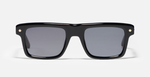 John Dalia P18 | C108 - Luxussonnenbrille mit schwarzem Rahmen und schwarzen Gläsern.
