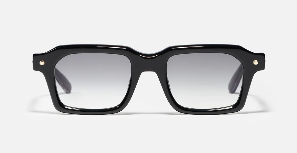 John Dalia P19 | C600 - Luxussonnenbrille mit schwarzen Rahmen und grauen Gläsern. Eckig &amp; Acetat.