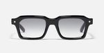 John Dalia P19 | C600 - Luxussonnenbrille mit schwarzen Rahmen und grauen Gläsern. Eckig & Acetat.