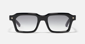 John Dalia P19 | C600 - Luxussonnenbrille mit schwarzen Rahmen und grauen Gläsern. Eckig & Acetat.