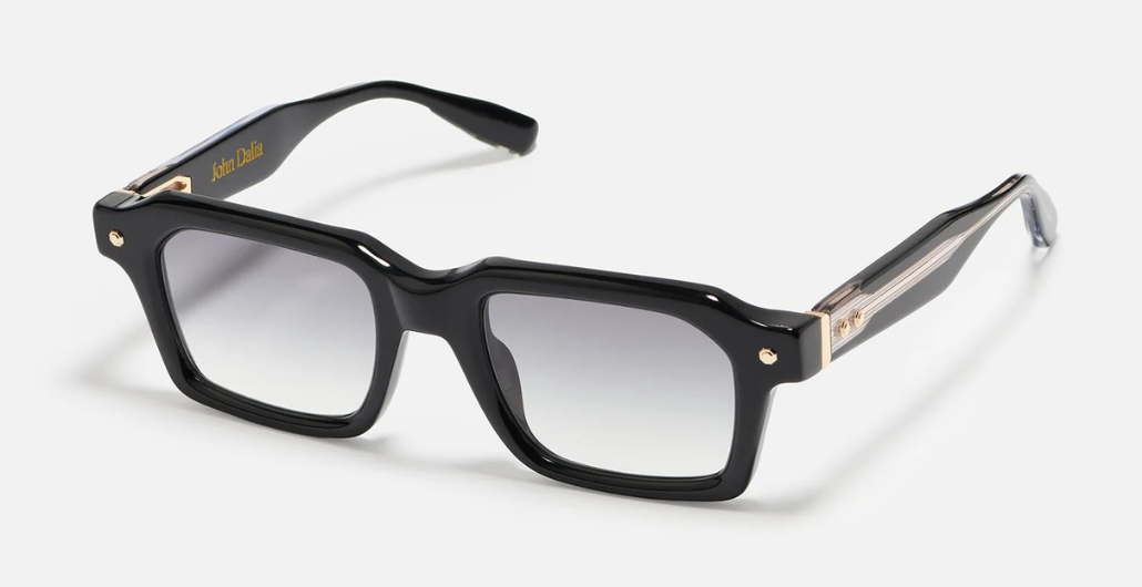 John Dalia P19 | C600 - Luxussonnenbrille mit schwarzen Rahmen und grauen Gläsern. Eckig &amp; Acetat.