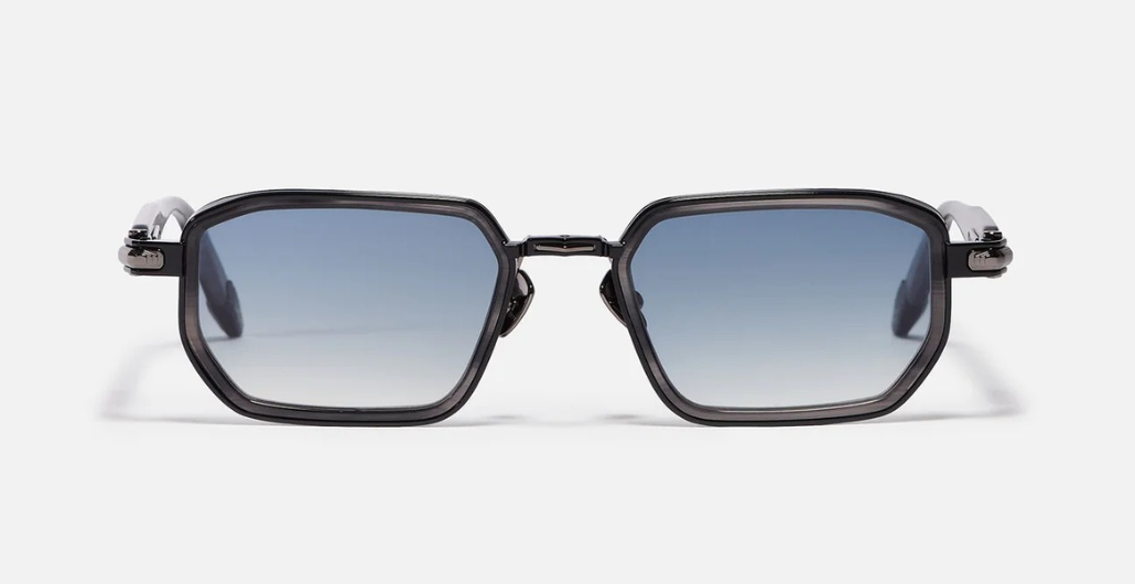 John Dalia Miles | C426 - Luxussonnenbrille mit schwarzem Rahmen und grauen Gläsern.