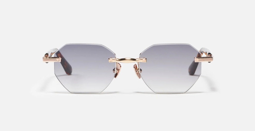 John Dalia Timothy C519 -  Luxussonnenbrille in Roségold mit grauen Gläsern