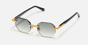 John Dalia Timothy C506 -  Luxussonnenbrille in Schwarz mit grünen Gläsern
